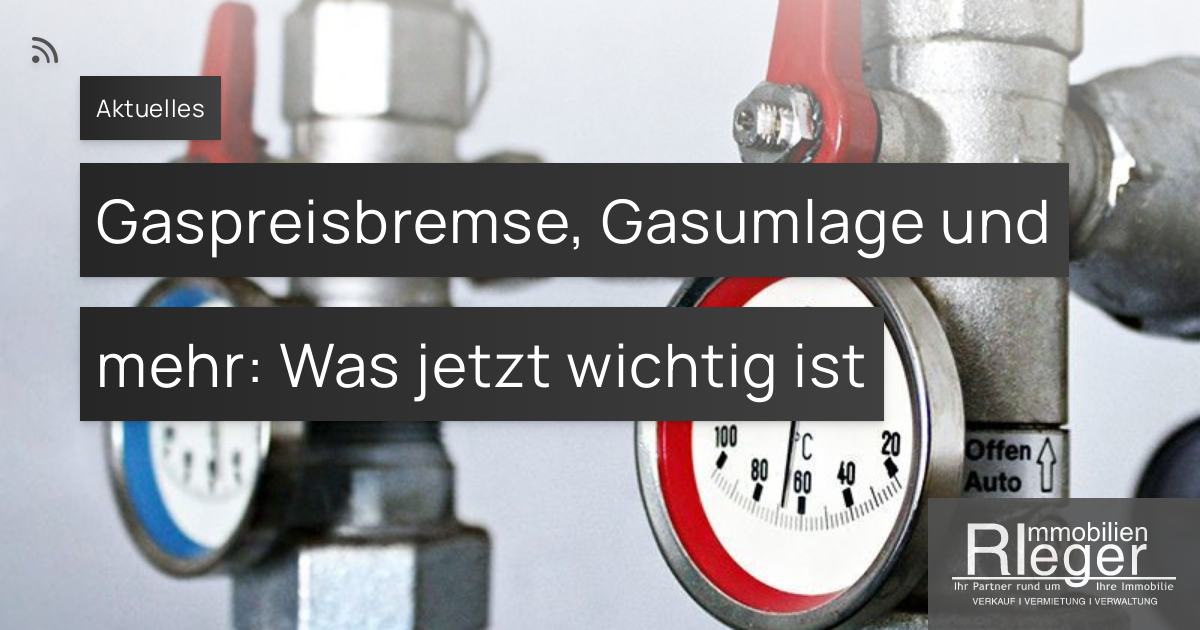 Gaspreisbremse, Gasumlage Und Mehr: Was Jetzt Wichtig Ist – RIEGER ...